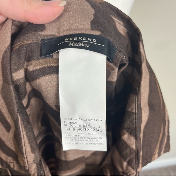 WEEKEND MAXMARA SLEEVELESS VNECK SHIFT DRESS IN BROWN SIZE 8 - Picture 15 of 15